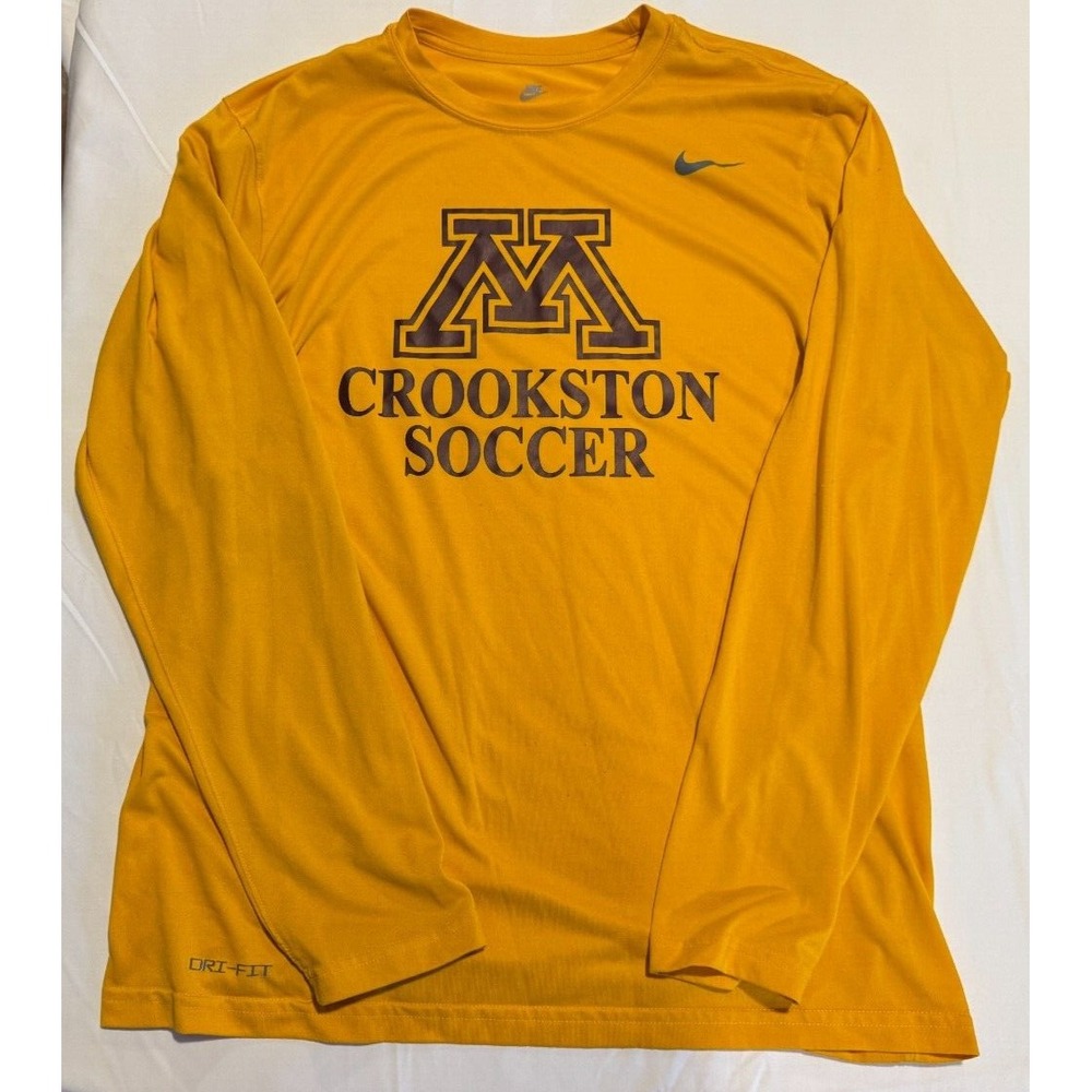 University of Minnesota Crookston Soccer Gold Nike Dri-Fit T-Shirt - Size L